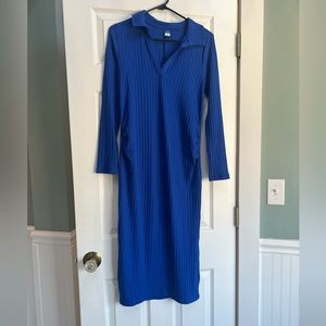 Royal Blue ribbed maternity dress